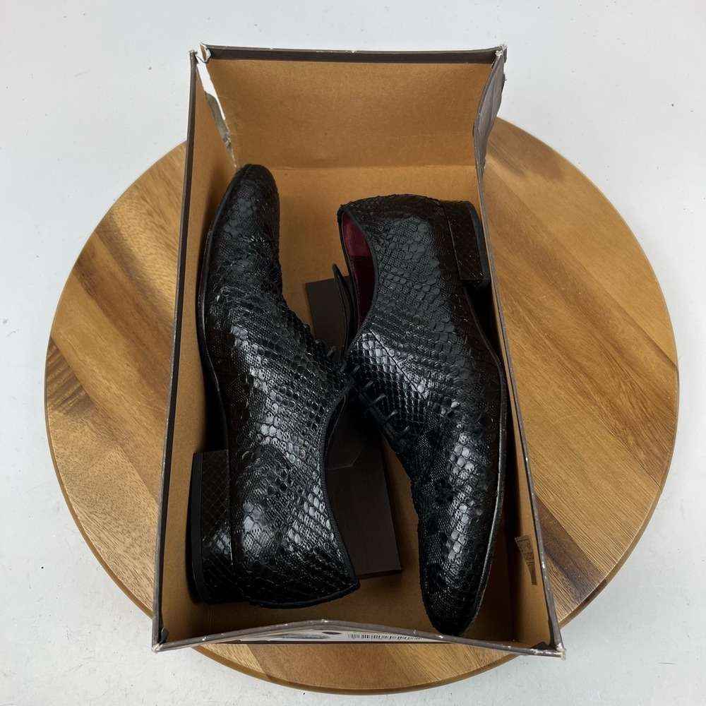 Mens Louis Vuitton Compass Noir‎ Black Python Dress Shoes Oxfords Size 6.5 N GUC - Picture 10 of 12